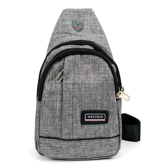 Gray Polyester Crossbody Sling Bag Backpack - Picture 1 of 7